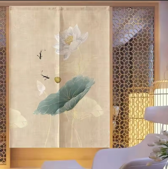 Pink Sakura Flower Branches Japanese Noren Split Curtain Asian Doorway Art New - Picture 9 of 9